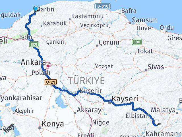 Bartın Nurhak Arası Kaç Km - Yol Tarifi