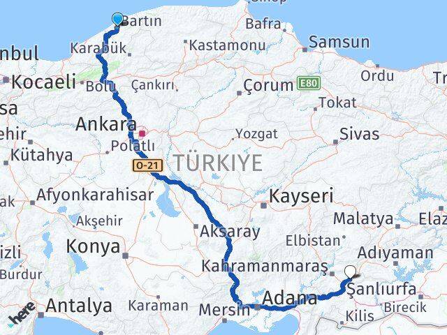 Bartın Pazarcık Kahramanmaraş Arası Kaç Km - Yol Haritası