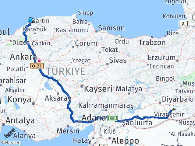 Bartın Savur Mardin Arası Kaç Km - Yol Haritası