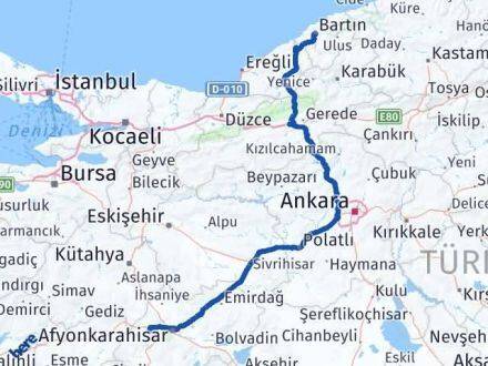 Bartın Sinanpaşa Afyonkarahisar Arası Kaç Km - Yol Haritası