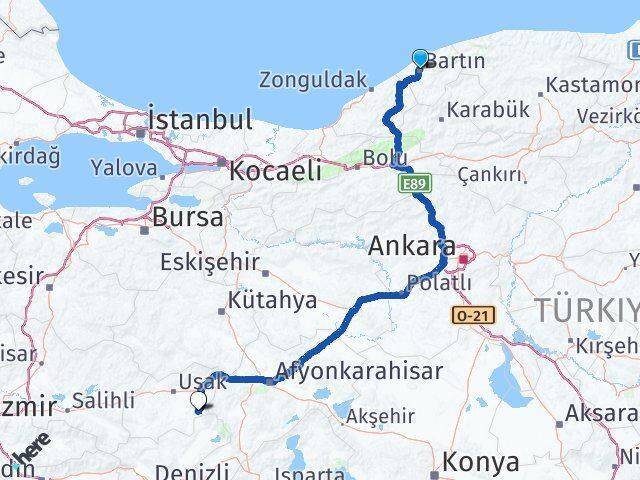 Bartın Sivaslı Arası Kaç Km - Yol Tarifi