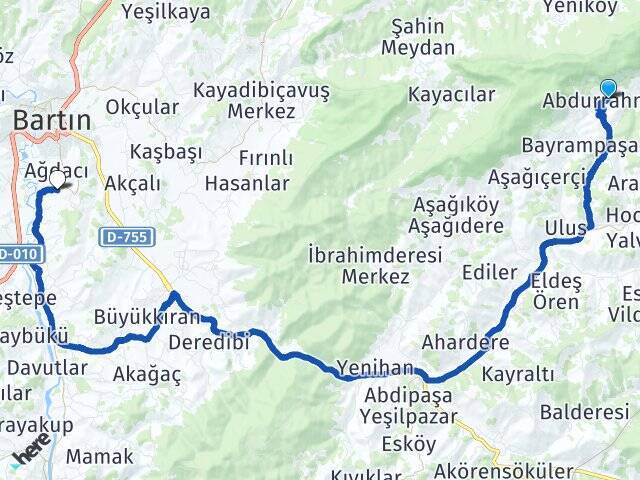 Abdurrahman Bartın Üniversitesi Arası Kaç Km - Yol Tarifi