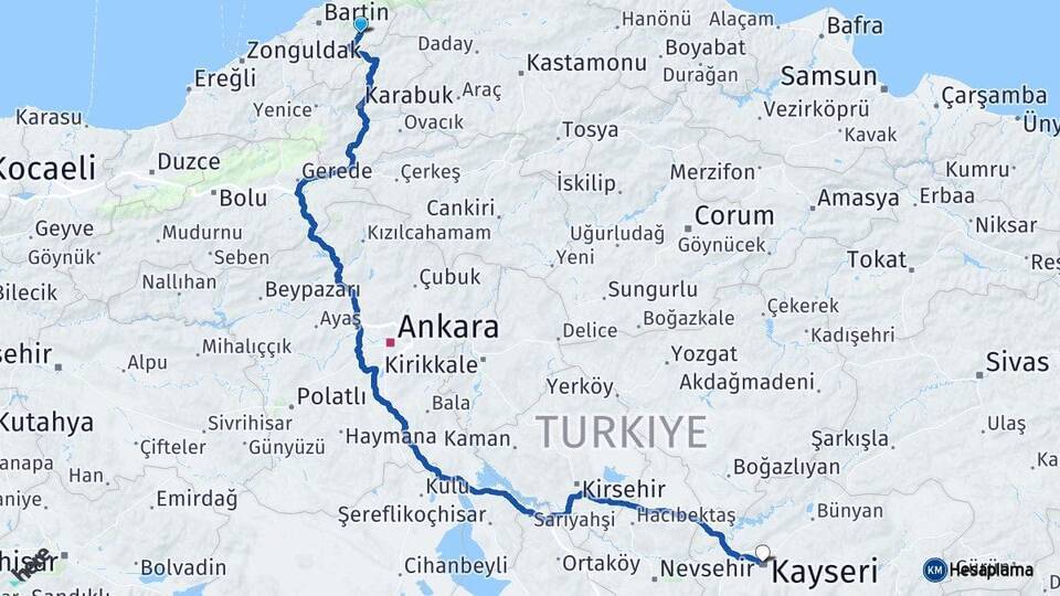Ulus Kayseri Arası Kaç Km - Yol Tarifi