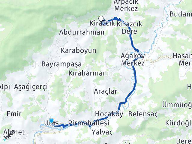 Bartın Ulus Kirazcık Ulus Arası Kaç Km - Yol Haritası