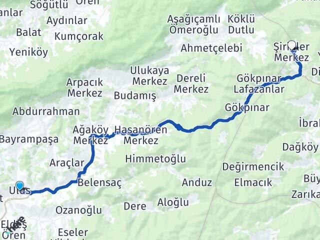 Bartın Ulus Şirinler Ulus Arası Kaç Km - Yol Haritası