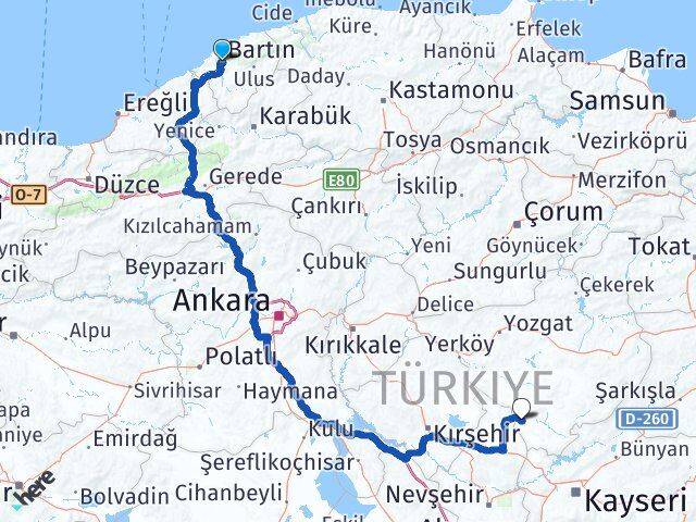 Bartın Yenifakılı Yozgat Arası Kaç Km - Yol Haritası