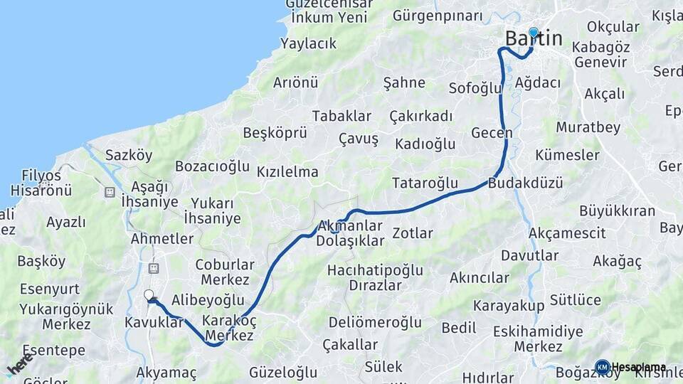 Bartın Zonguldak Çaycuma Havalimanı Arası Kaç Km - Yol Tarifi