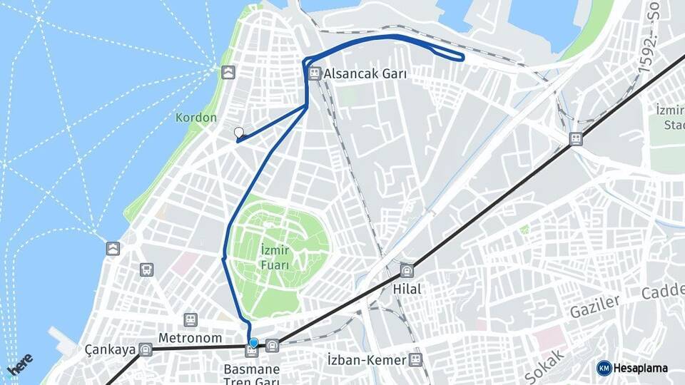 Basmane Tren Garı Alsancak Arası Kaç Km - Yol Tarifi