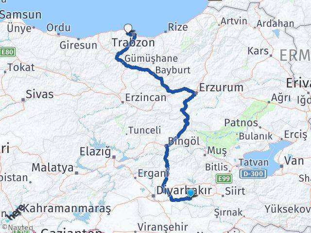 Batman Akçaabat Trabzon Arası Kaç Km - Yol Haritası