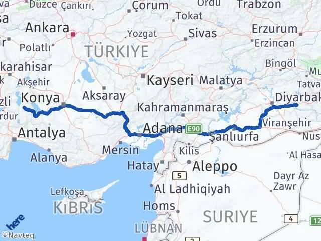 Batman Aksu Isparta Arası Kaç Km - Yol Haritası