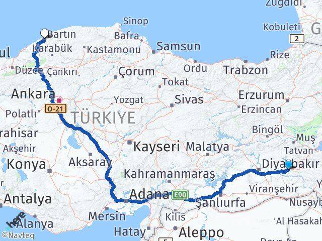 Batman Beşiri Bartın Arası Kaç Km - Yol Haritası