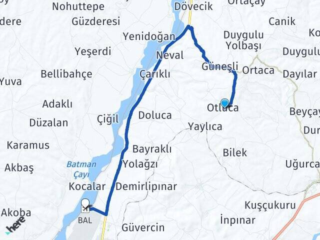 Otluca Batman Havalimanı Arası Kaç Km - Yol Tarifi
