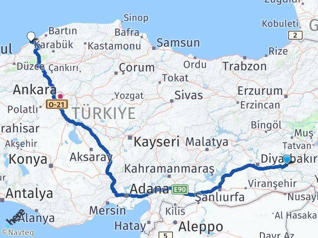 Batman Beşiri Zonguldak Arası Kaç Km - Yol Haritası