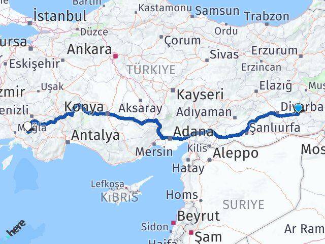 Batman Beyağaç Denizli Arası Kaç Km - Yol Haritası
