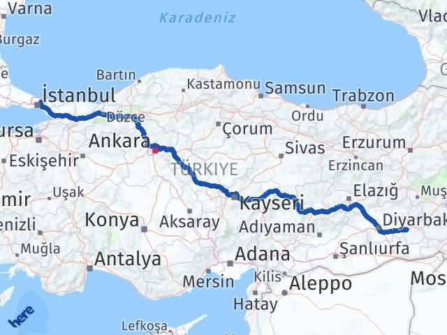 Batman Beykoz İstanbul Arası Kaç Km - Yol Haritası