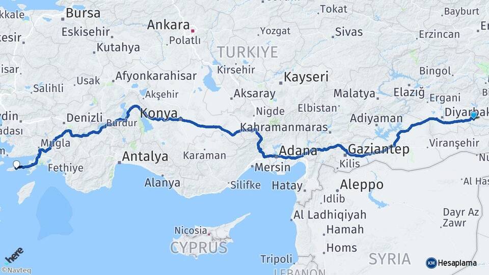 Batman Datça Muğla Arası Kaç Km - Yol Haritası
