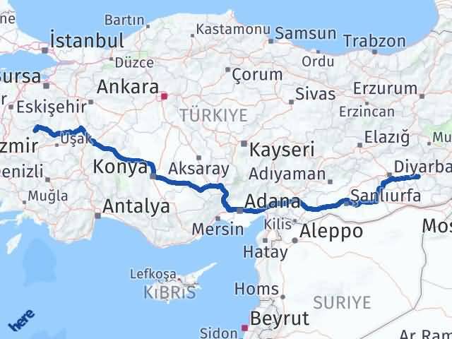 Batman Demirci Manisa Arası Kaç Km - Yol Haritası