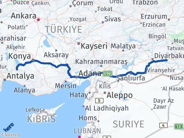Batman Derebucak Konya Arası Kaç Km - Yol Haritası