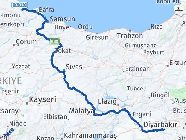 Batman Dikmen Sinop Arası Kaç Km - Yol Haritası