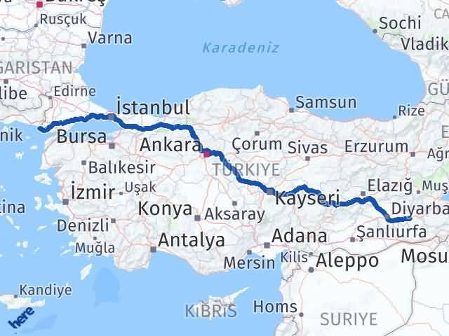 Batman Enez Edirne Arası Kaç Km - Yol Haritası