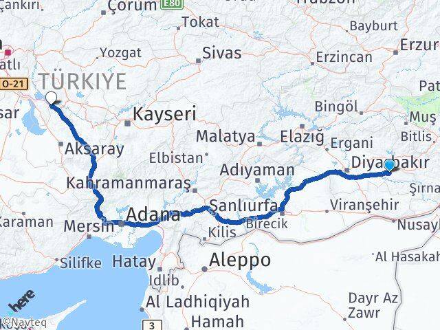 Batman Evren Ankara Arası Kaç Km - Yol Haritası