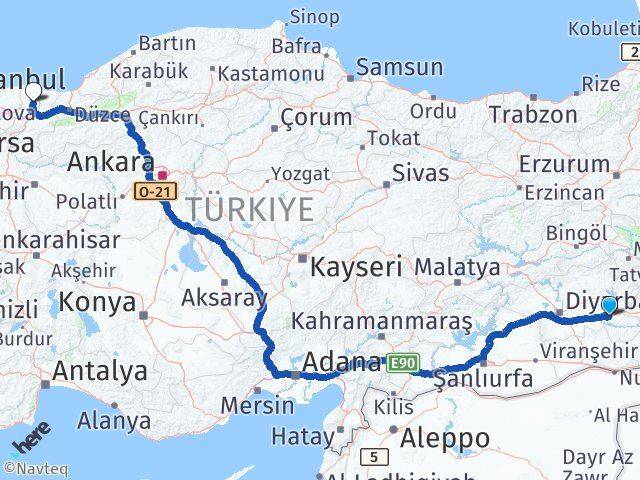 Batman Ferizli Sakarya Arası Kaç Km - Yol Haritası