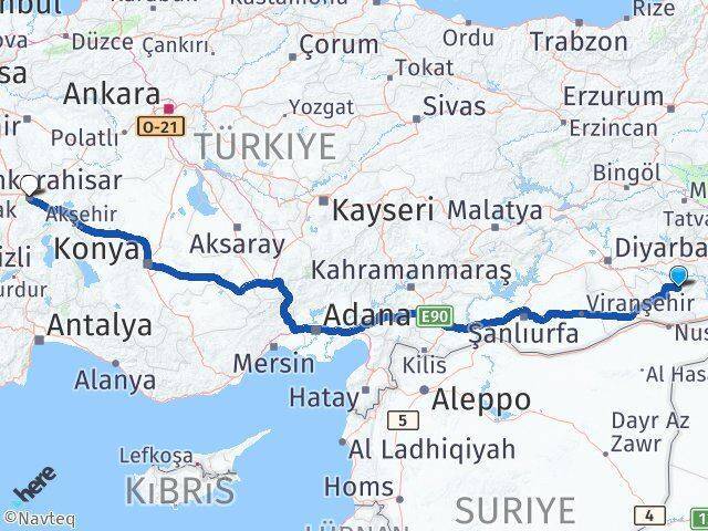Gercüş Afyonkarahisar Arası Kaç Km - Yol Tarifi