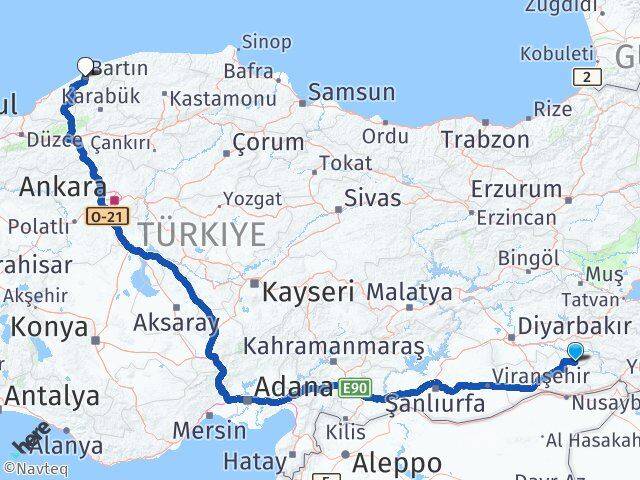 Gercüş Bartın Arası Kaç Km - Yol Tarifi