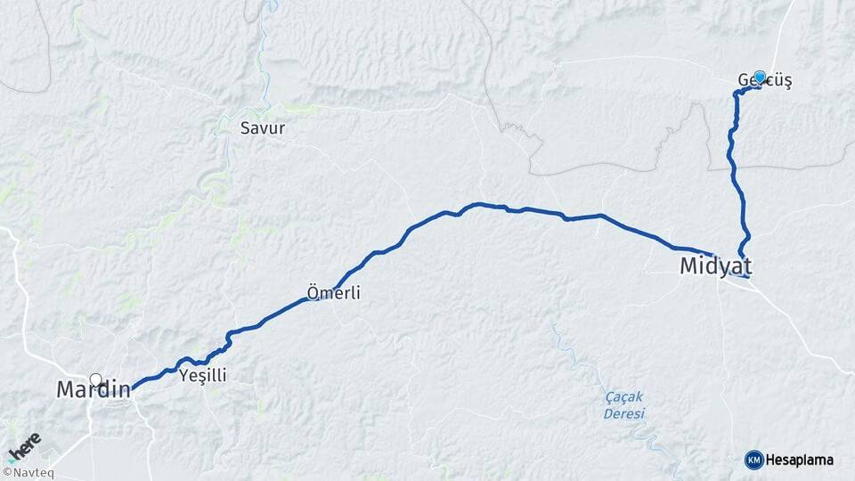 Batman Gercüş Mardin Arası Kaç Km - Yol Haritası