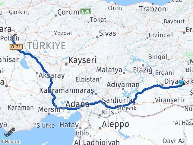 Batman Gölbaşı Ankara Arası Kaç Km - Yol Haritası