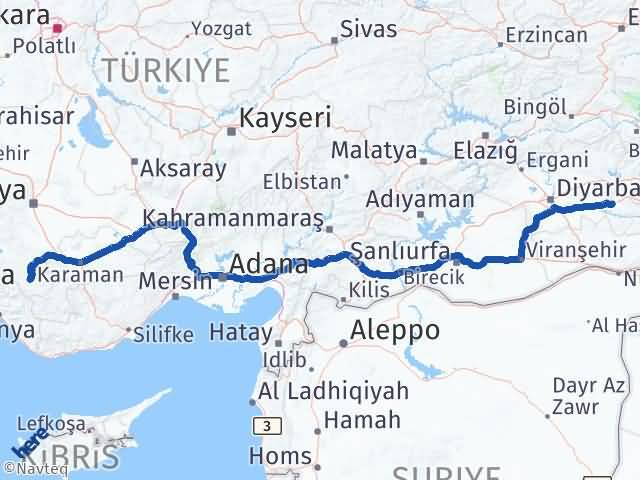 Batman Hadim Konya Arası Kaç Km - Yol Haritası