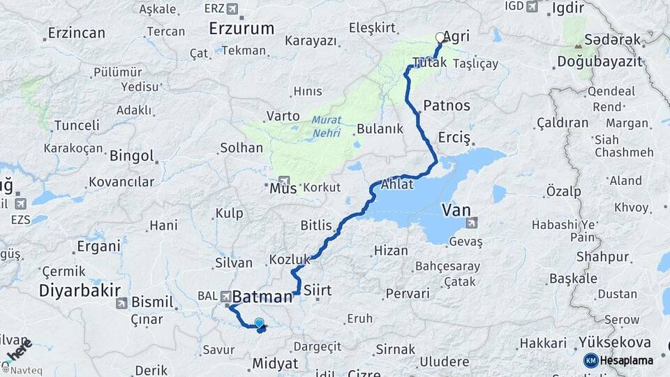 Batman Hasankeyf Ağrı Arası Kaç Km - Yol Haritası