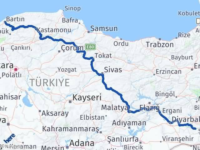 Batman Hasankeyf Bartın Arası Kaç Km - Yol Haritası