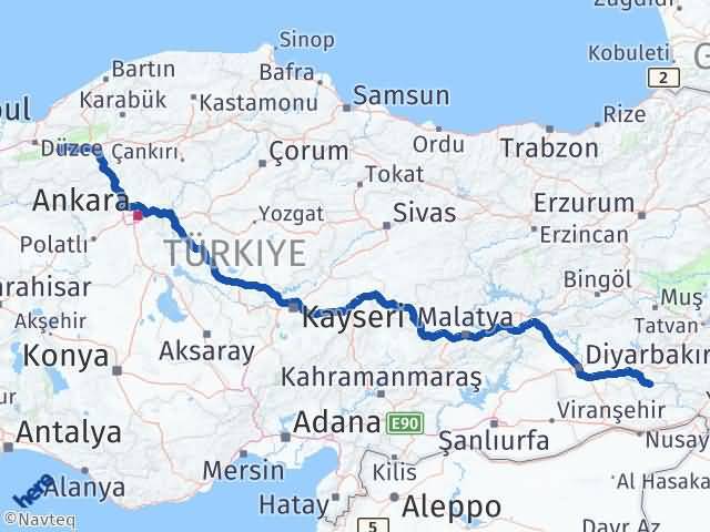 Batman Hasankeyf Bolu Arası Kaç Km - Yol Haritası