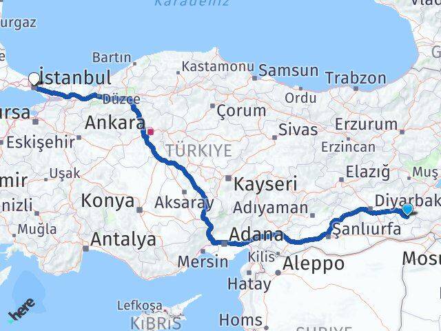 Batman Hasankeyf İstanbul Arası Kaç Km - Yol Haritası