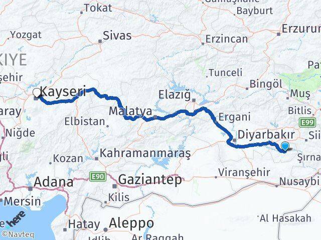 Batman Hasankeyf Kayseri Arası Kaç Km - Yol Haritası