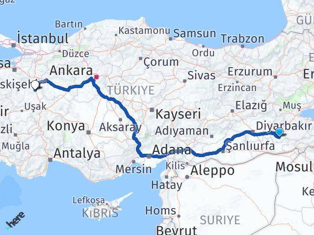 Batman Hasankeyf Kütahya Arası Kaç Km - Yol Haritası