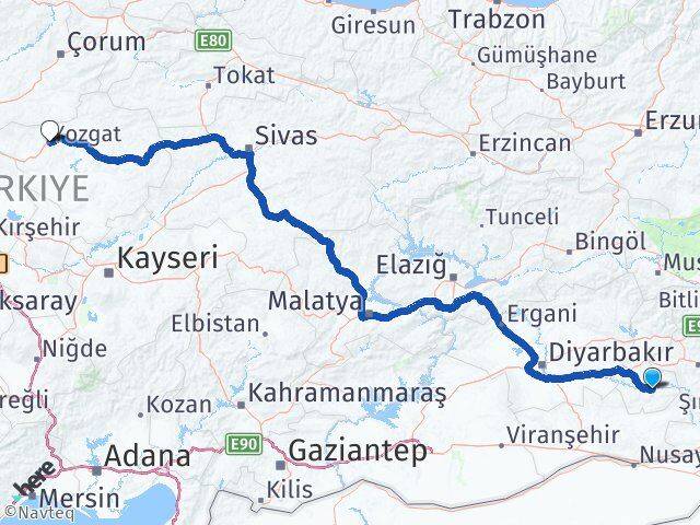 Batman Hasankeyf Yozgat Arası Kaç Km - Yol Haritası