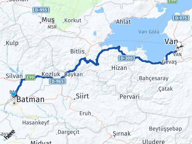 Batman Havalimanı Edremit Arası Kaç Km - Yol Tarifi