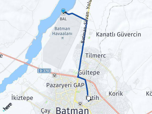 Batman Havalimanı Şafak Arası Kaç Km - Yol Tarifi