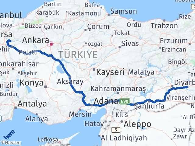 Batman İnhisar Bilecik Arası Kaç Km - Yol Haritası