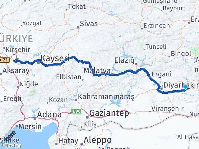 Batman Kapadokya Havalimanı Arası Kaç Km - Yol Haritası