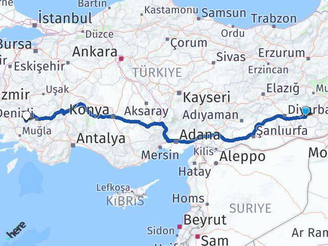 Batman Karacasu Aydın Arası Kaç Km - Yol Haritası