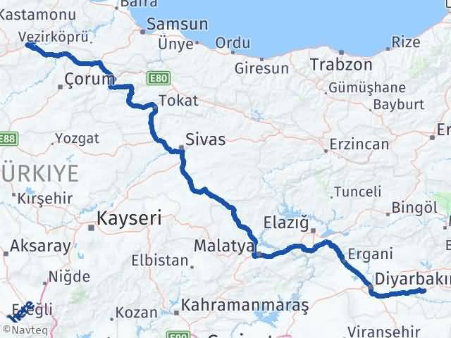 Batman Kargı Çorum Arası Kaç Km - Yol Haritası