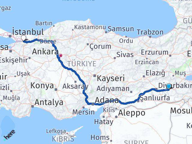 Batman Kartepe Kocaeli Arası Kaç Km - Yol Haritası