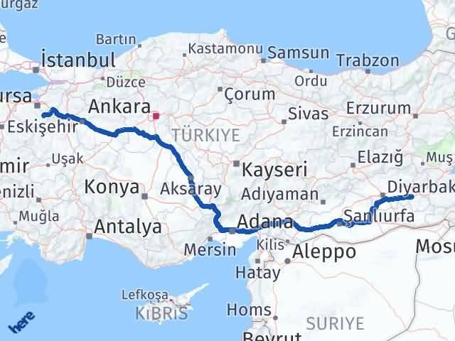 Batman Keles Bursa Arası Kaç Km - Yol Haritası