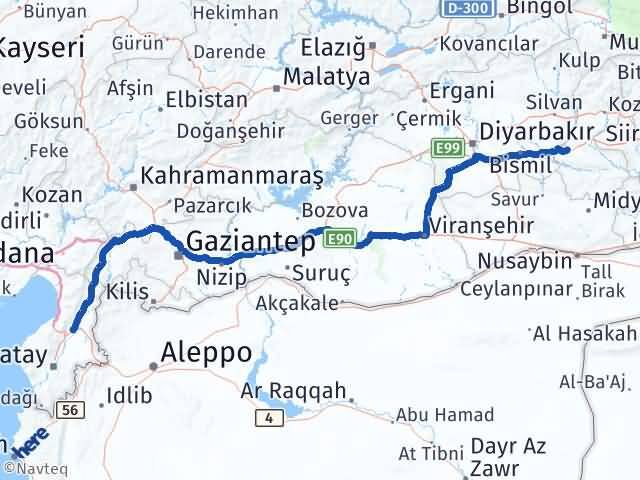Batman Kırıkhan Hatay Arası Kaç Km - Yol Haritası