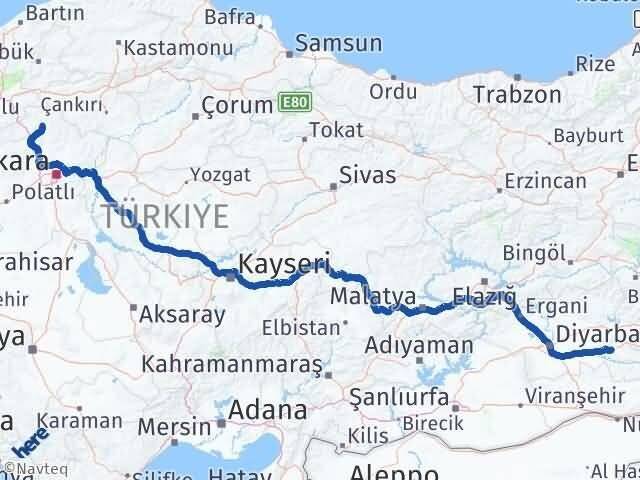 Batman Kızılcahamam Ankara Arası Kaç Km - Yol Haritası