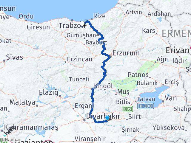 Batman Köprübaşı Trabzon Arası Kaç Km - Yol Haritası
