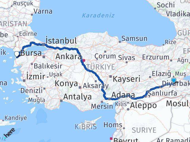 Batman Kozluk Çanakkale Arası Kaç Km - Yol Haritası